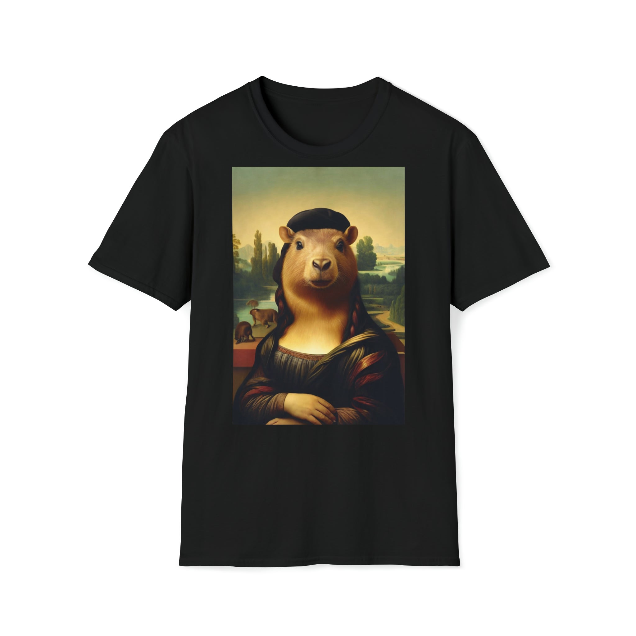 Tricou Unisex - Print - Mona Lisa Capybara