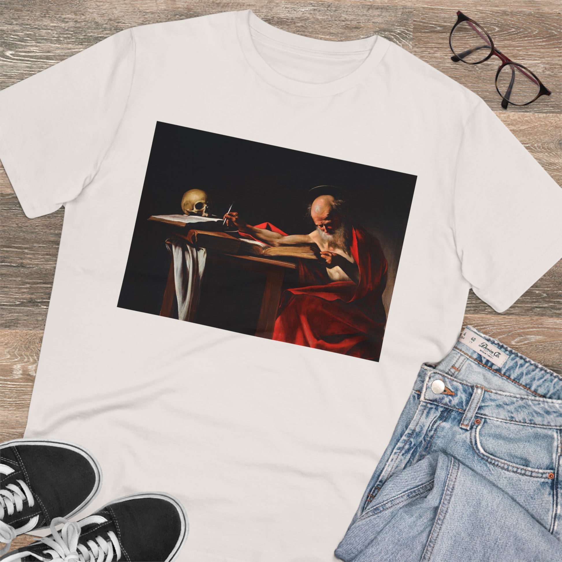 Tricou Organic Eco-Friendly Unisex - Caravaggio Tablou St Jerome Writing, c.1605