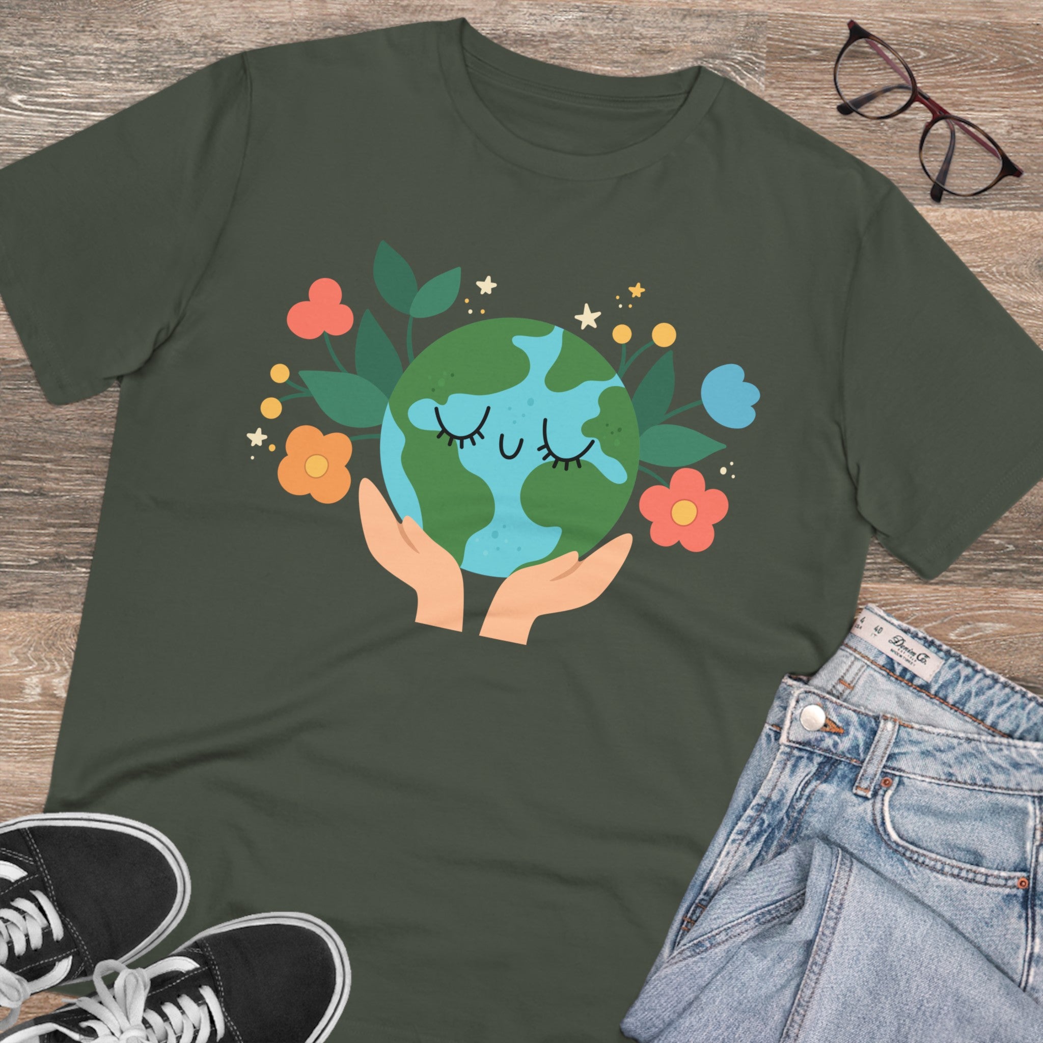 Tricou Organic Eco-Friendly Unisex - Happy Earth Hug