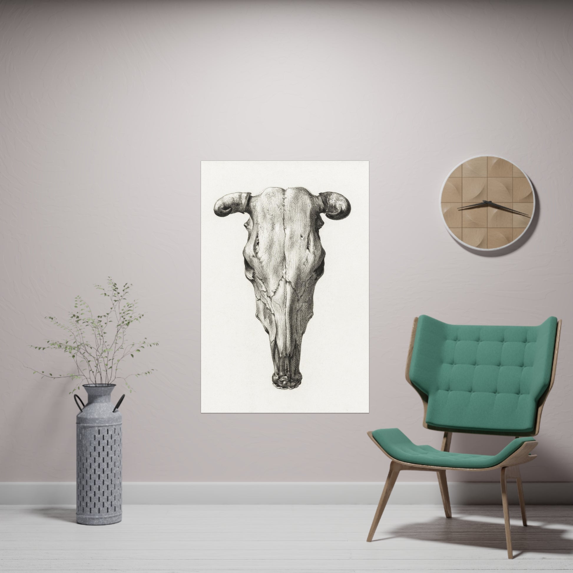 Poster Vertical din hârtie mată - Skull of a cow de Jean Bernard - Pictura Celebră