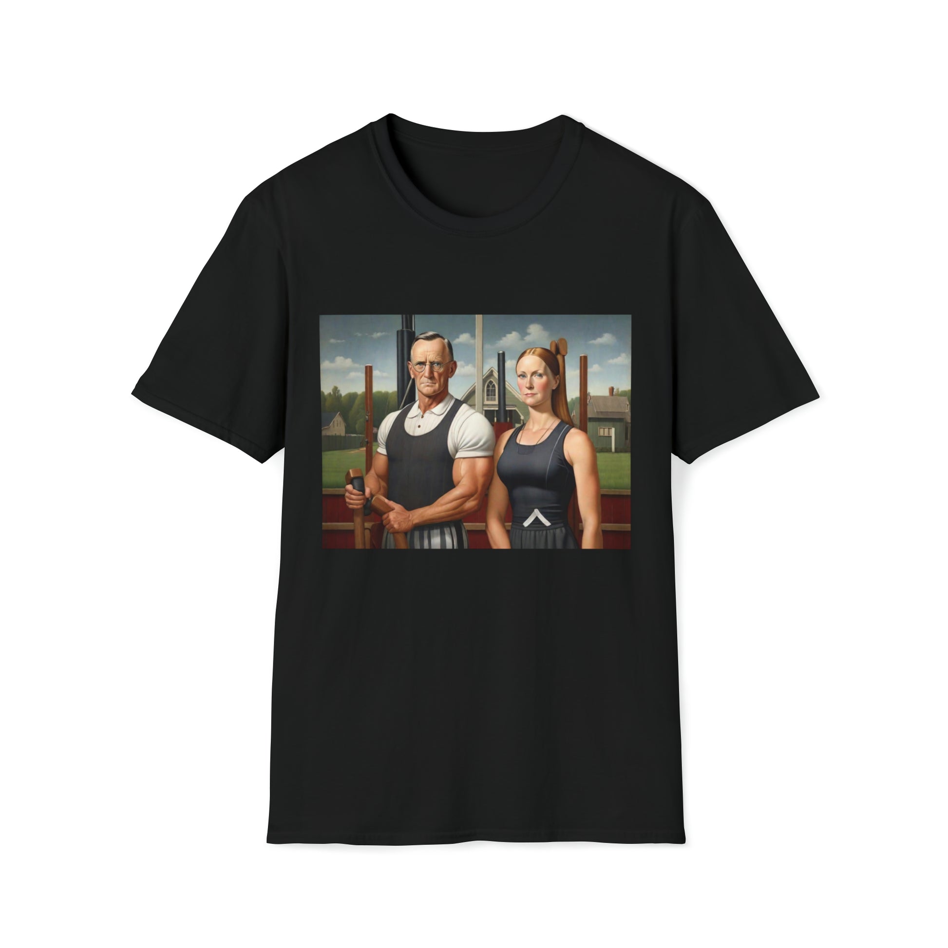 Tricou Unisex - Print - Parodie American Gothic Fitness