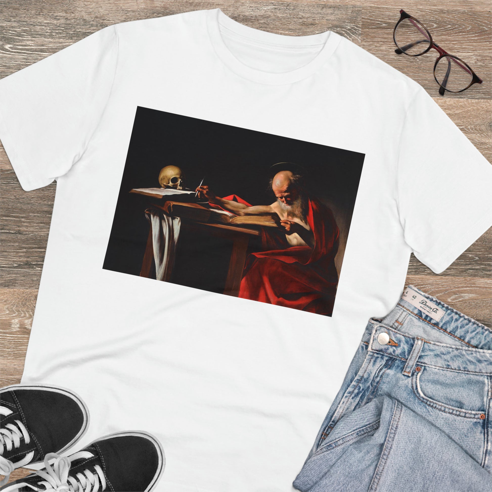 Tricou Organic Eco-Friendly Unisex - Caravaggio Tablou St Jerome Writing, c.1605