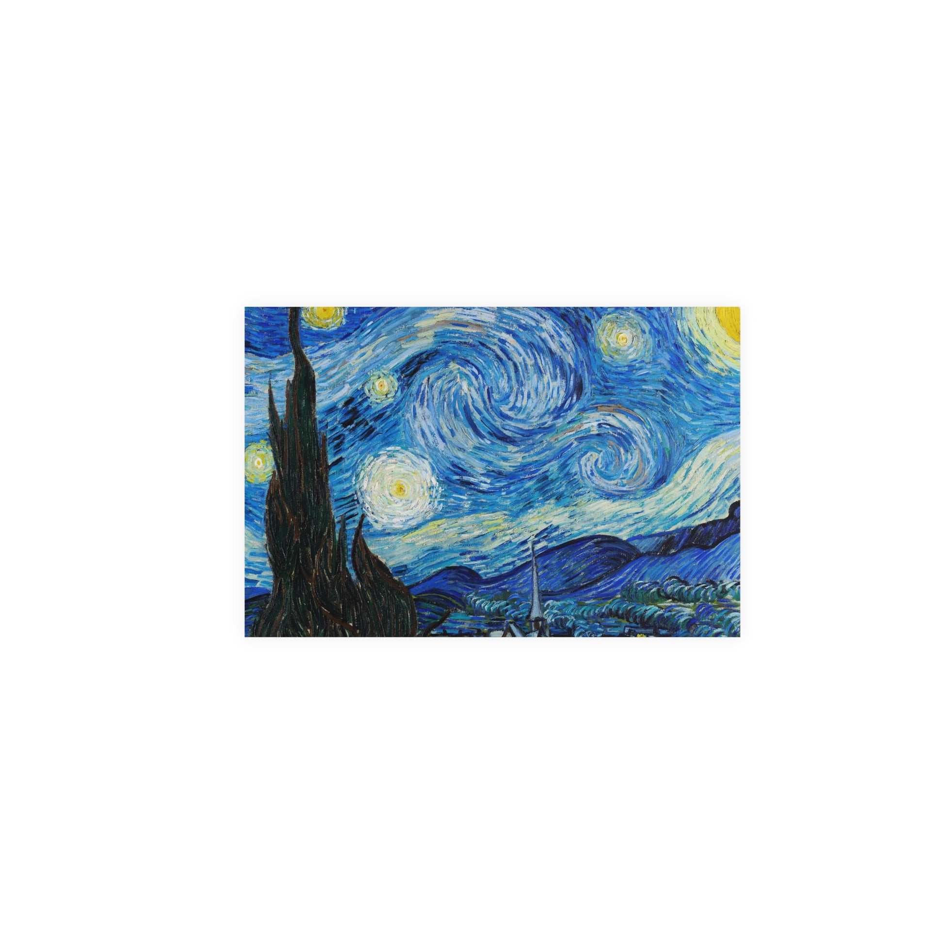 Poster Orizontal din hârtie mată - The Starry Night de Vincent Van Gogh 1889 - Pictura Celebră