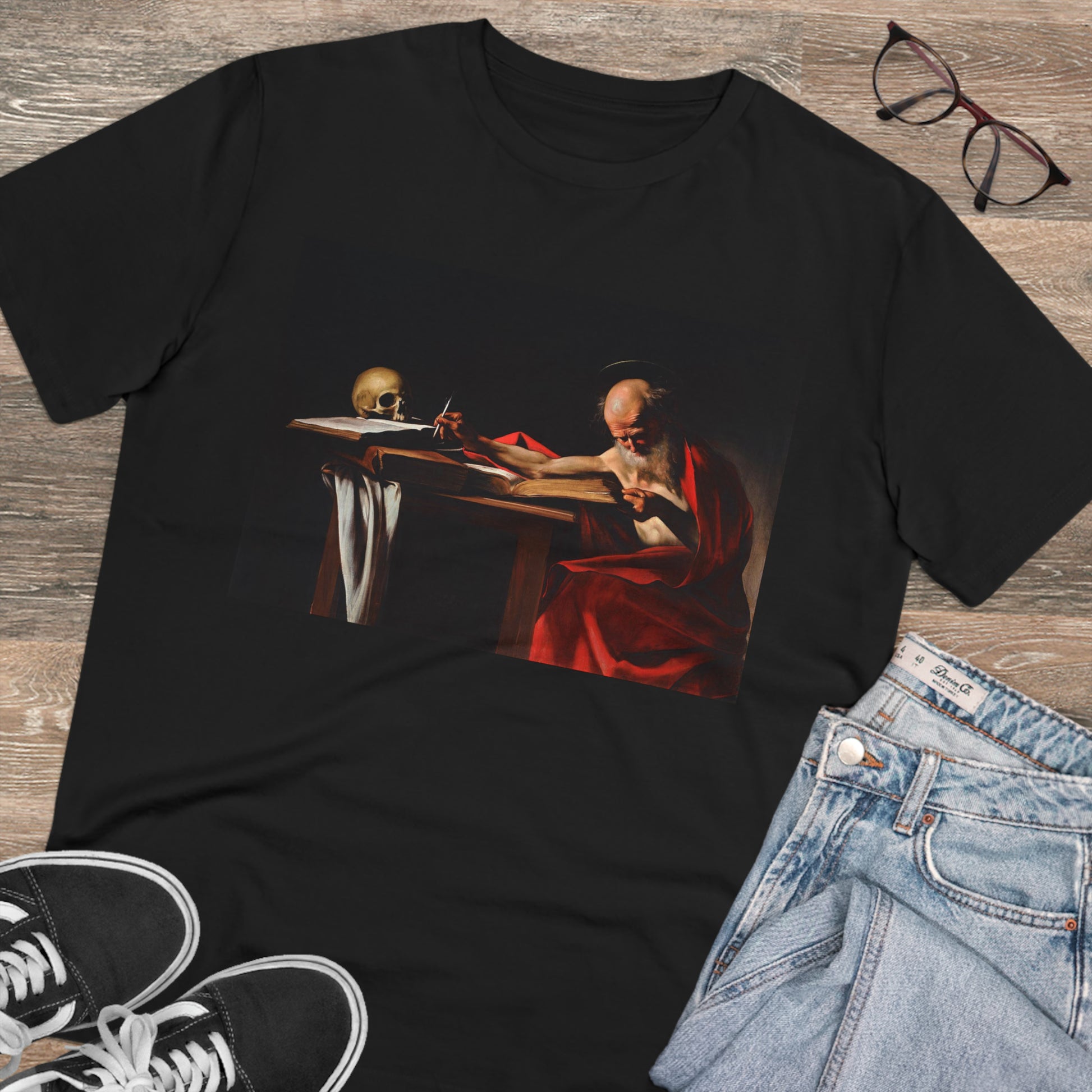 Tricou Organic Eco-Friendly Unisex - Caravaggio Tablou St Jerome Writing, c.1605