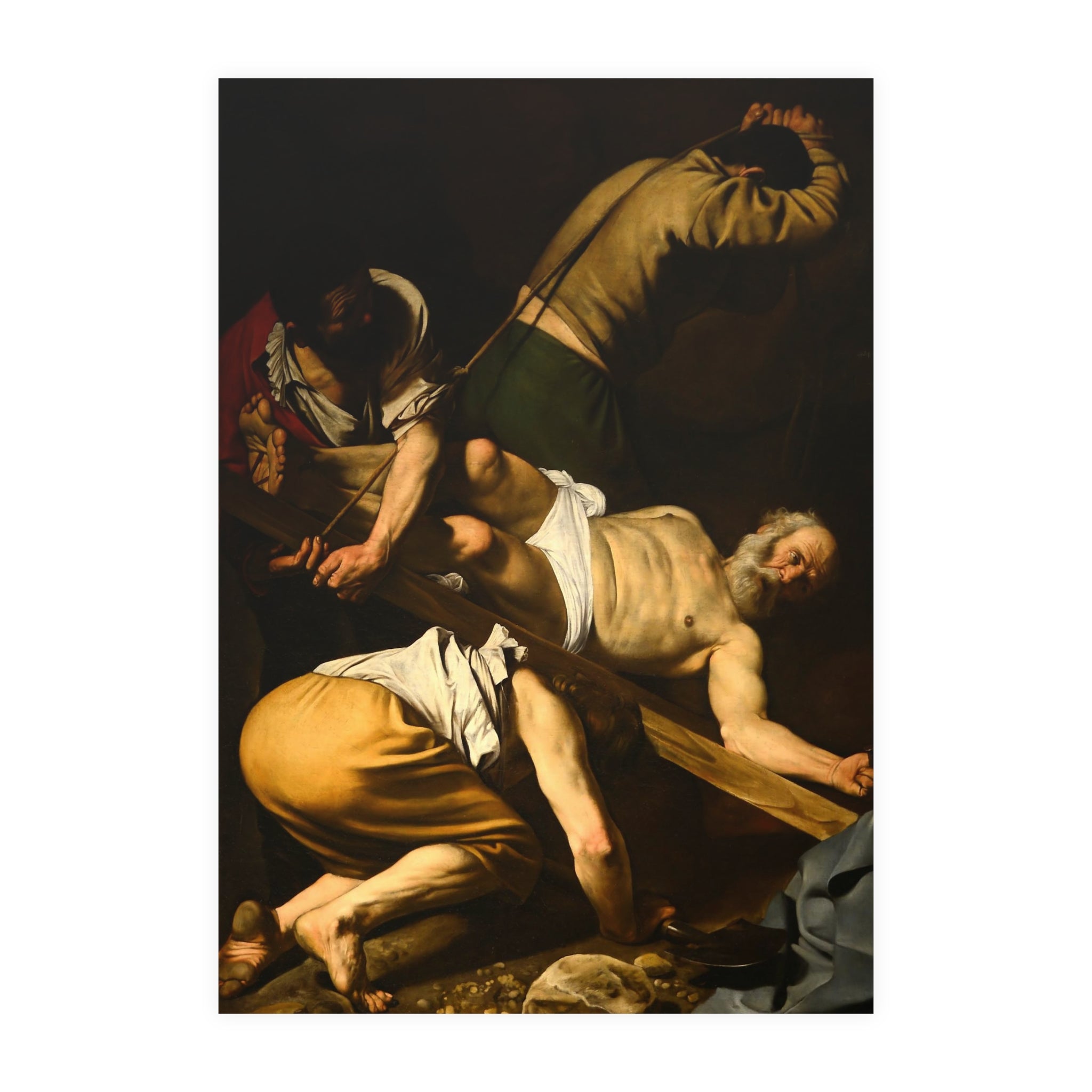 Poster Vertical din hârtie mată - Crucificarea Sfantului Petru de Caravaggio - Pictura Celebră