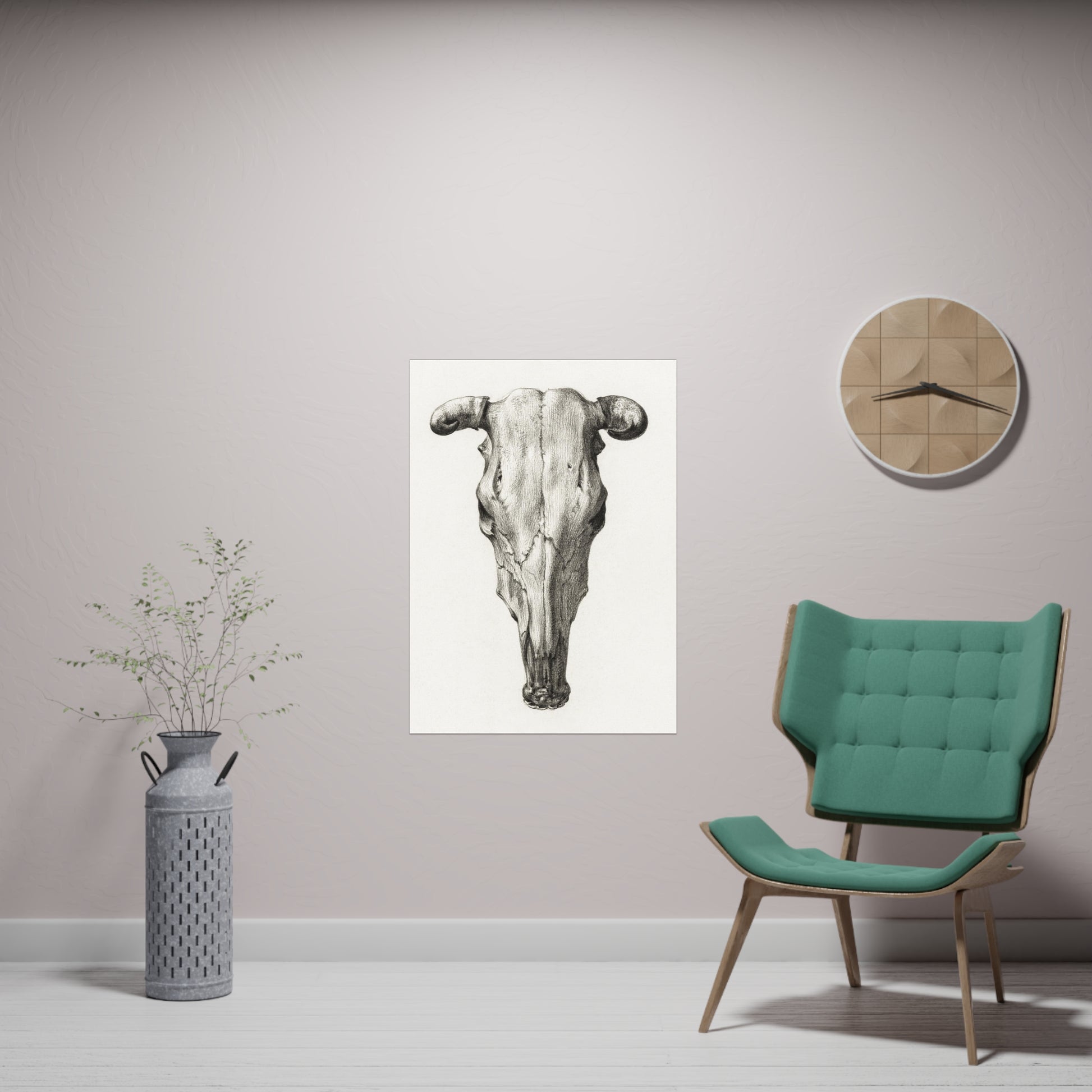 Poster Vertical din hârtie mată - Skull of a cow de Jean Bernard - Pictura Celebră