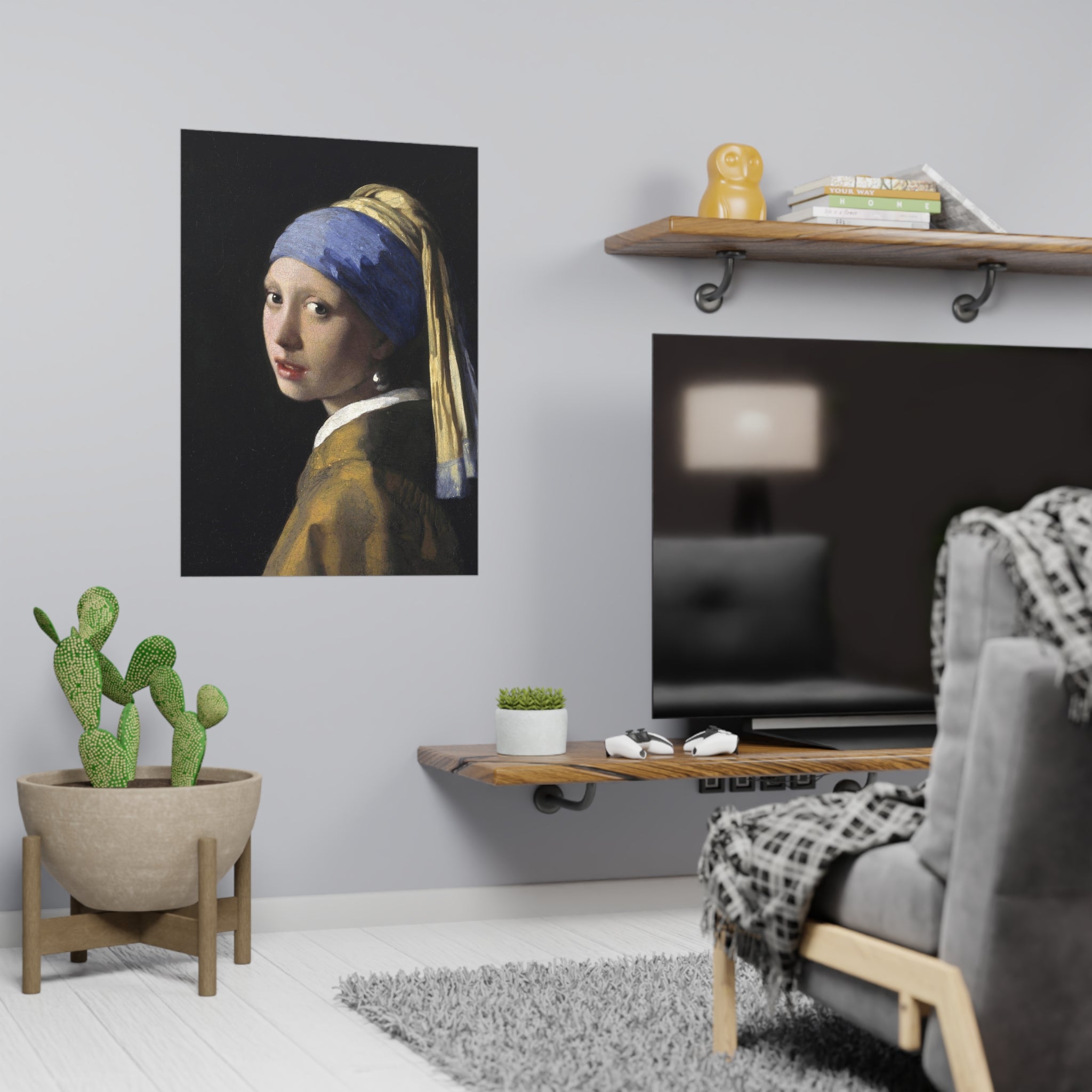 Poster Vertical din hârtie mată - Fata cu turban de Vermeer - Pictura Celebră