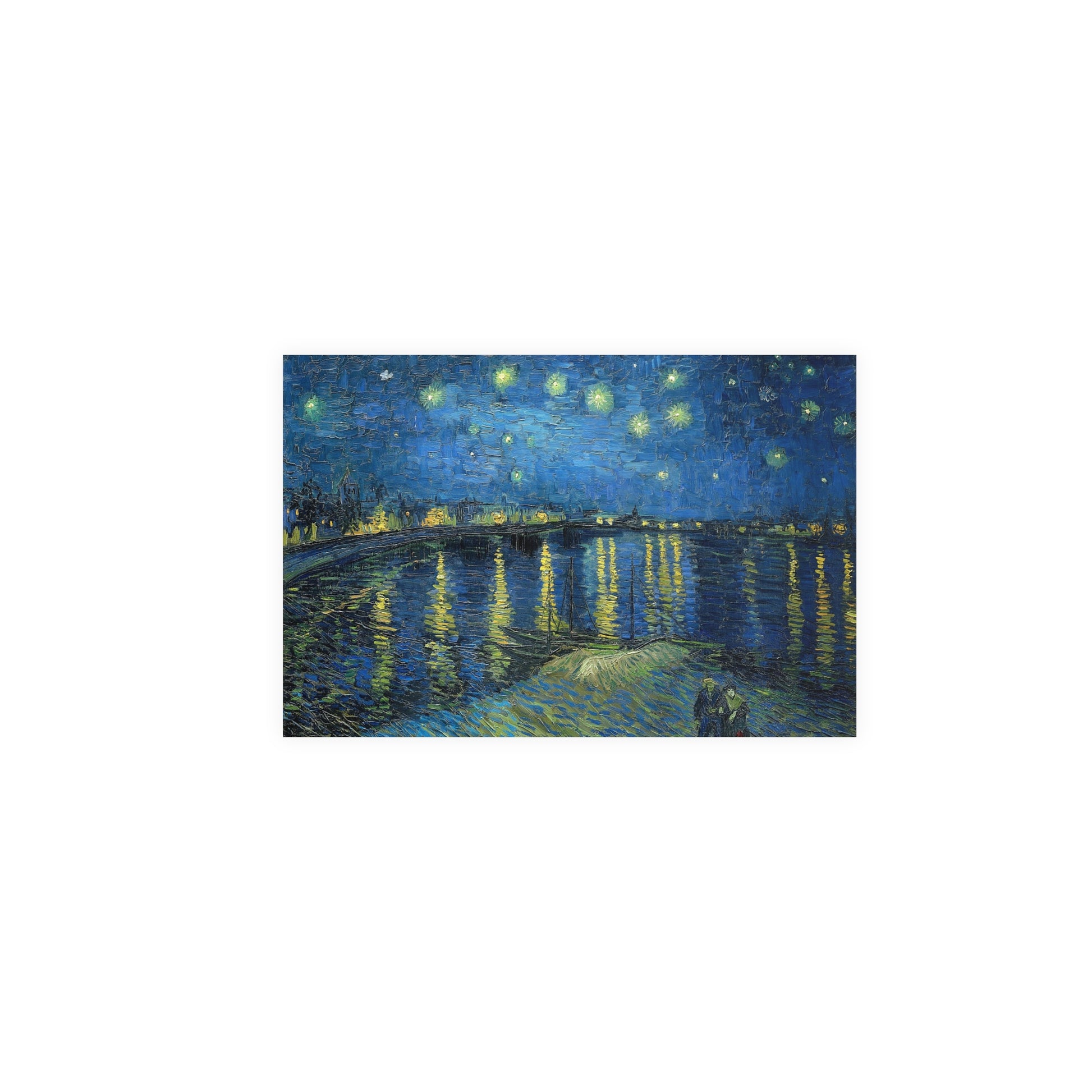 Poster Orizontal din hârtie mată - Night Over the Rhône de Vincent Van Gogh 1888 - Pictura Celebră