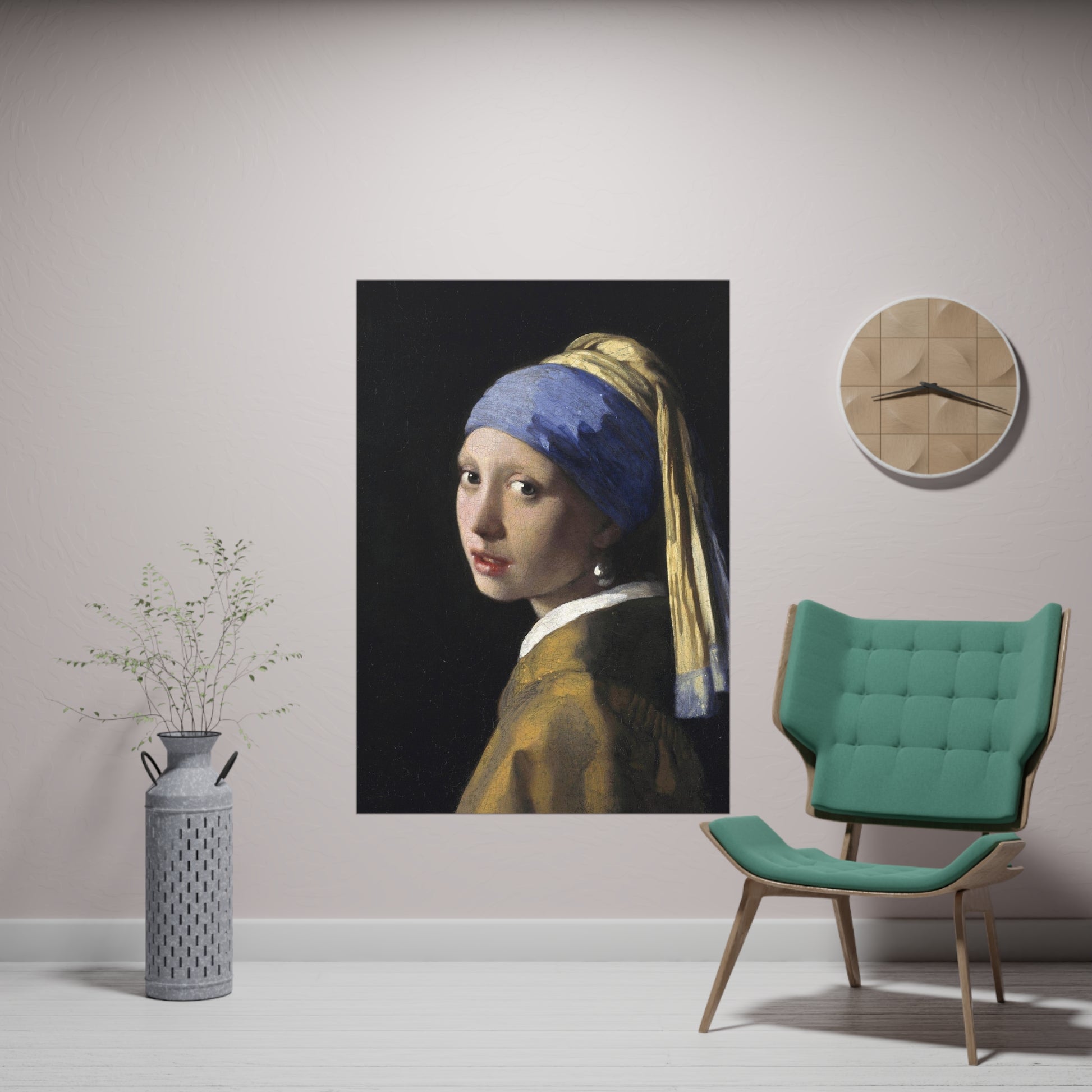 Poster Vertical din hârtie mată - Fata cu turban de Vermeer - Pictura Celebră