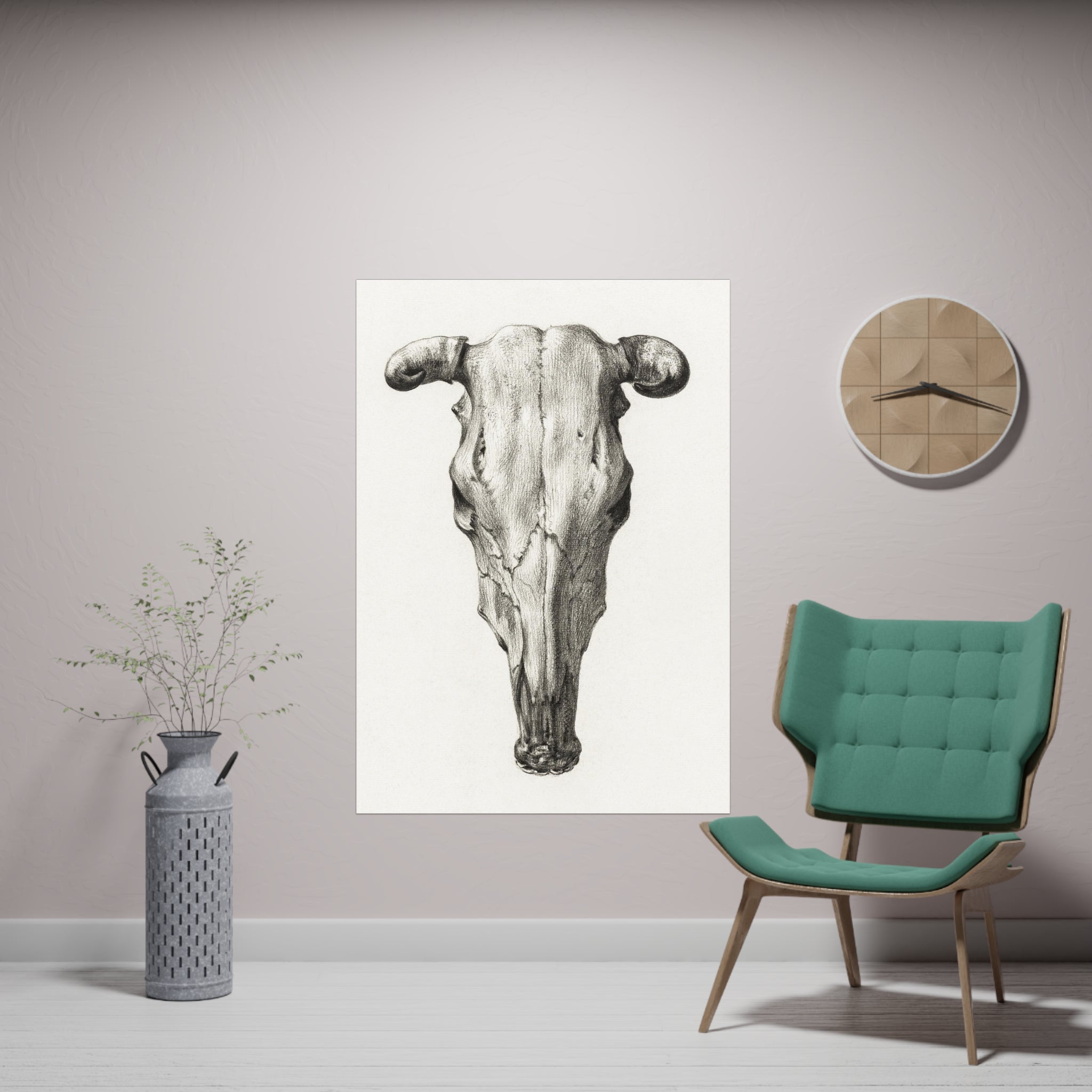 Poster Vertical din hârtie mată - Skull of a cow de Jean Bernard - Pictura Celebră