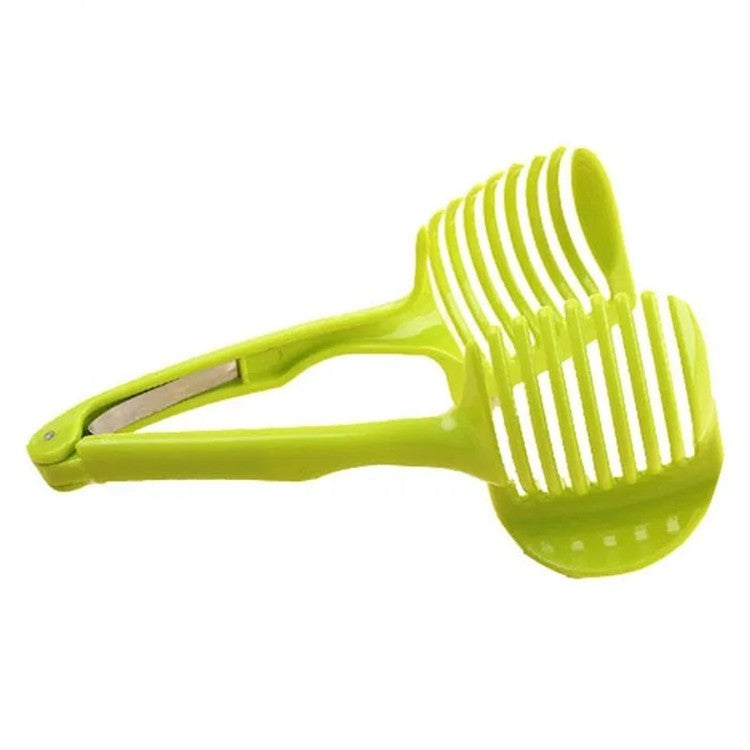 Ustenisla de bucatarie tip cleste pentru feliat fructe si legume Flippy, material ABS, 8 x 18.5 cm, verde