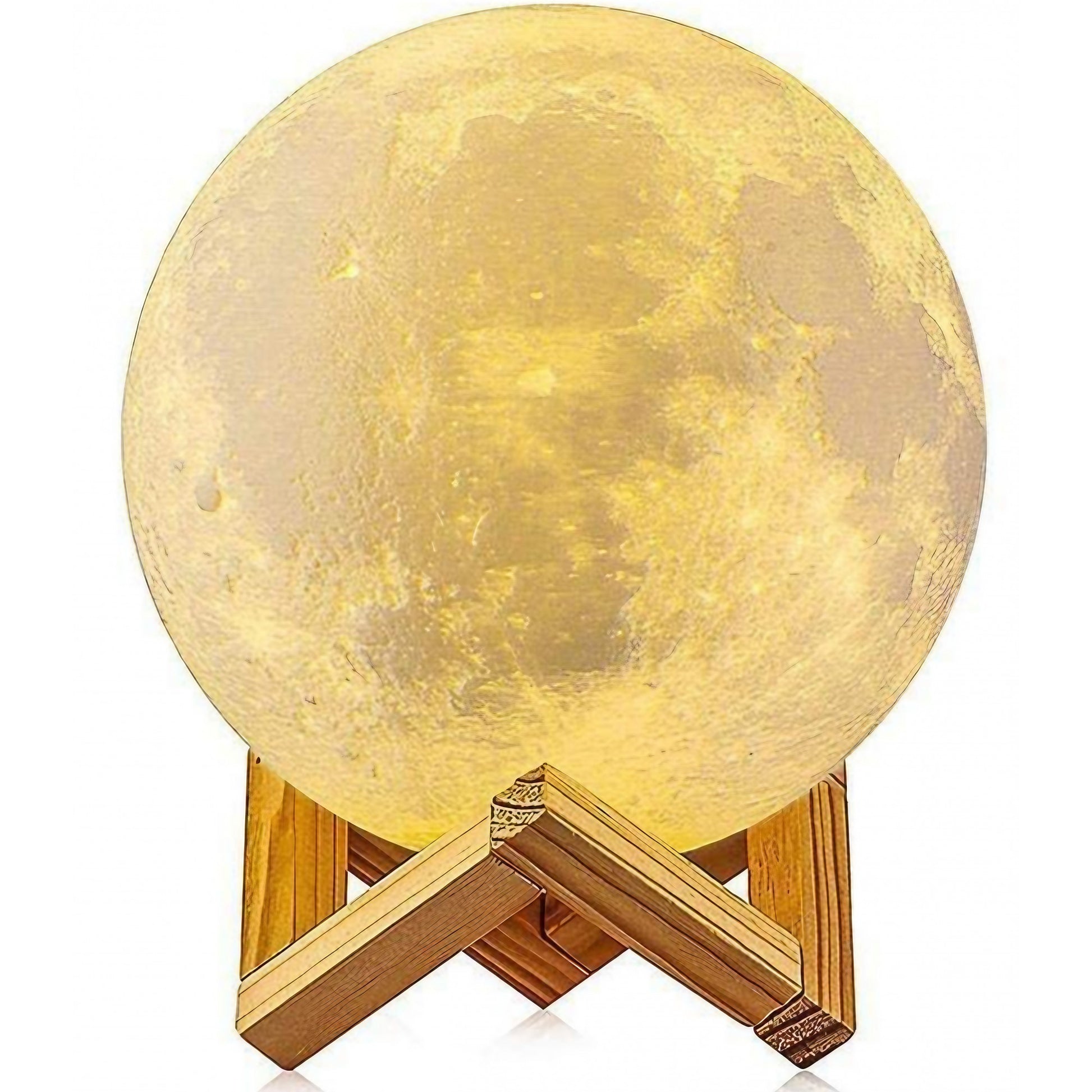 Lampa de veghe in forma de luna 3D Moon Light Multicolor, alimentare baterii, stand plastic inclus, 8 cm, Flippy